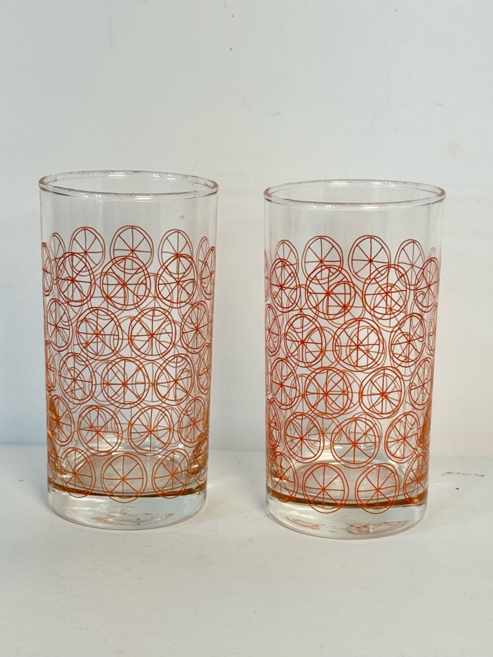 Set of 2 Ocean Thailand Orange Juice Slices Drinking Glasses